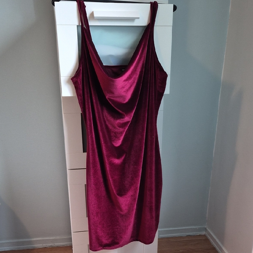 Burgundy Velvet Dress